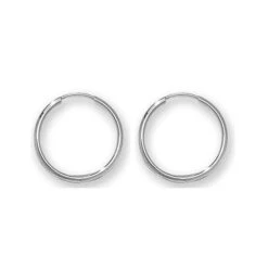 9ct White Gold 14mm Sleepers