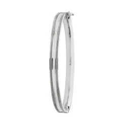 9ct White Gold Ladies Hinged Bangle