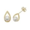 9ct Yellow Gold Teardrop & Pearl Stud Earrings -Tissot || Longines || Omega Shop 9ct yellow gold teardrop pearl stud earrings p48886 80918 image