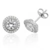 Bezel Set Halo Style CZ Stud Earrings -Tissot || Longines || Omega Shop bezel set halo style cz stud earrings p50722 86540 image