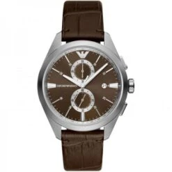Emporio Armani Chronograph Brown Leather Watch