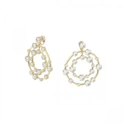 Constella Clip Earrings Circular, White