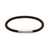 Unique Dark Brown Leather Bracelet 21cm