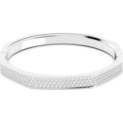 Dextera Bangle, Octagon, Pavé, White, Large