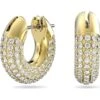 Dextera Hoop Earrings, Pavé, White, Gold-tone -Tissot || Longines || Omega Shop dextera hoop earrings pavu00e9 white gold tone p55203 98072 image