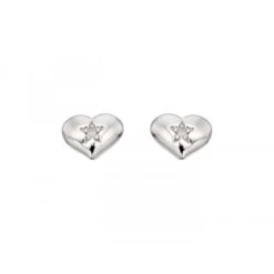 Diamond Heart Earring Studs
