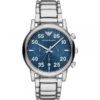 Emporio Armani Blue Sunray Dial & Silver Stainless Steel Chronograph Men's Watch 2 Emporio Armani Blue Sunray Dial & Silver Stainless Steel Chronograph Men's Watch -Tissot || Longines || Omega Shop emporio armani blue sunray dial silver stainless steel chronograph mens watch p44051 60657 image