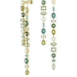 Gema Drop Earrings, Asymmetrical Design, Mixed Cut