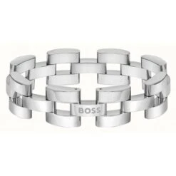 Gents Sway Stainless Steel Chain Logo Bracelet