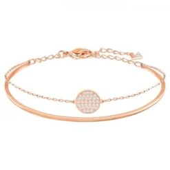 Ginger Bangle White, Rose-gold Tone Plated