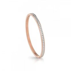 Guess Ladies Rose Gold Plated Clear Crystal Bangle