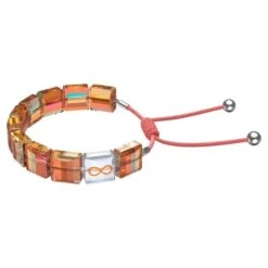 Letra Bracelet Infinity, Orange, Rhodium Plated