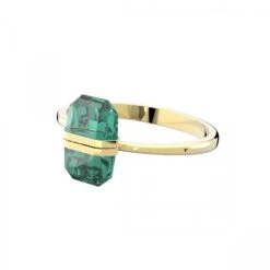Lucent Emerald Gold-tone Bangle