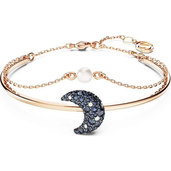 Luna Bangle, Moon, Multicolored, Rose Gold, Medium 3 Luna Bangle, Moon, Multicolored, Rose Gold, Medium
