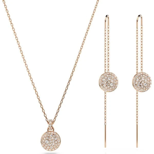 Meteora Set, White, Rose Gold-tone Plated 3 Meteora Set, White, Rose Gold-tone Plated