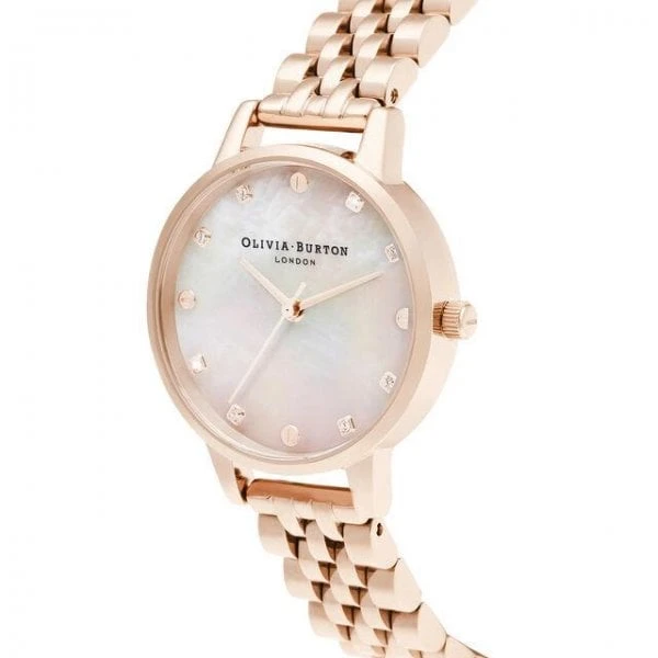 Olivia Burton Midi Mother Of Pearl Dial Rose Gold Bracelet Watch 4 Olivia Burton Midi Mother Of Pearl Dial Rose Gold Bracelet Watch - Image 2
