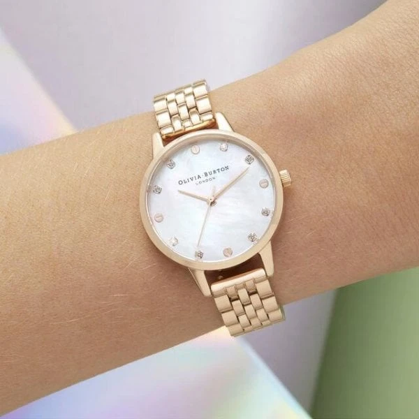 Olivia Burton Midi Mother Of Pearl Dial Rose Gold Bracelet Watch 5 Olivia Burton Midi Mother Of Pearl Dial Rose Gold Bracelet Watch - Image 3