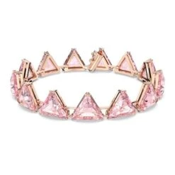 Millenia Bracelet Triangle Cut Crystals, Rose-gold