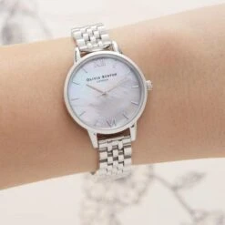Olivia Burton Mother Of Pearl White Bracelet, Silver Watch -Tissot || Longines || Omega Shop mother of pearl white bracelet silver watch p53076 93776 image