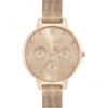 Olivia Burton Multifunction 34mm Carnation Gold Mesh Watch