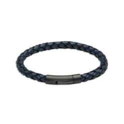 Unique Navy Leather BL Matte Black IP