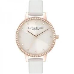 Olivia Burton Rose Gold & Blush Leather Strap Watch