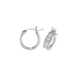Silver 10mm Moondust Hoop Earrings