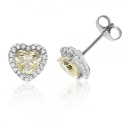 Heart Shape Cubic Zirconia Stud Earrings