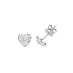 SILVER CZ STUD EARRINGS