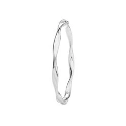 SILVER LADIES' TWISTED HINGED BANGLE