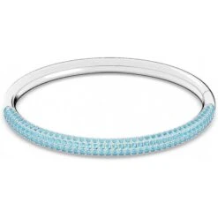 Stone Bangle, Blue, Stainless Steel