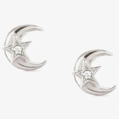 Sweetrock Romance Silver Moon Earrings
