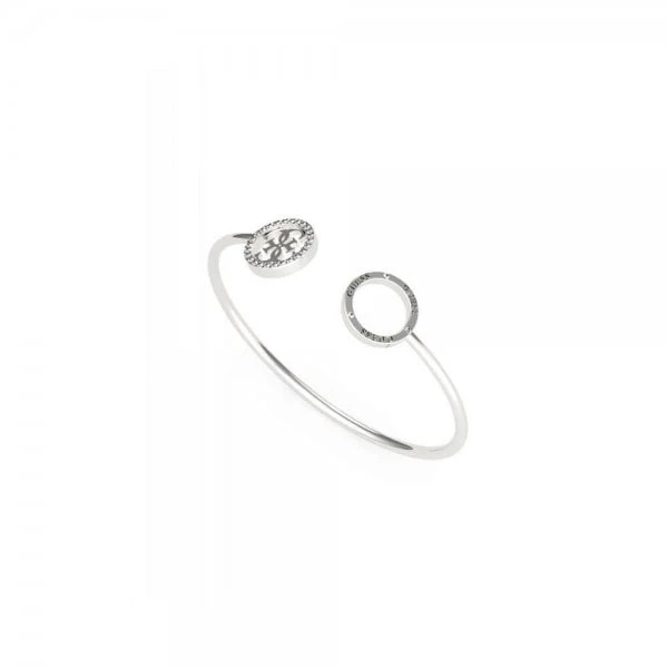 Guess Women's Silver Tone Equilibre 4G Logo Bangle 3 Guess Women's Silver Tone Equilibre 4G Logo Bangle