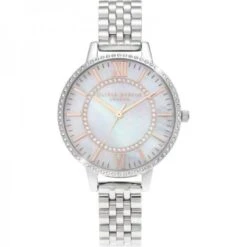 Olivia Burton Wonderland Mother Of Pearl Demi Dial Silver Watch